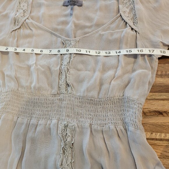 Buffalo By David Britton short-sleeve babydoll-style blouse in cream - Picture 5 of 11